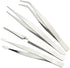 Set of 4 Tweezers | Precision Tweezers | Tweezer Set | Multiuse Tweezers | For Beauty, Nail Art, etc. | Stainless Steel