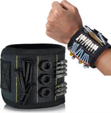 Magnetic Bracelet With 3 Magnetic Pockets | Wrist Tool Belt | Screw Wristband | DIY Bracelet | One Size | Black