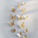 3D wall stickers | butterfly | lace | children's room | nursery | decoration | 12 pieces | gold