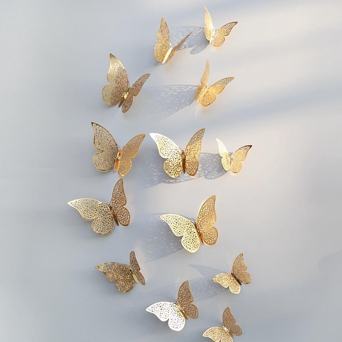 3D wall stickers | butterfly | lace | children's room | nursery | decoration | 12 pieces | gold
