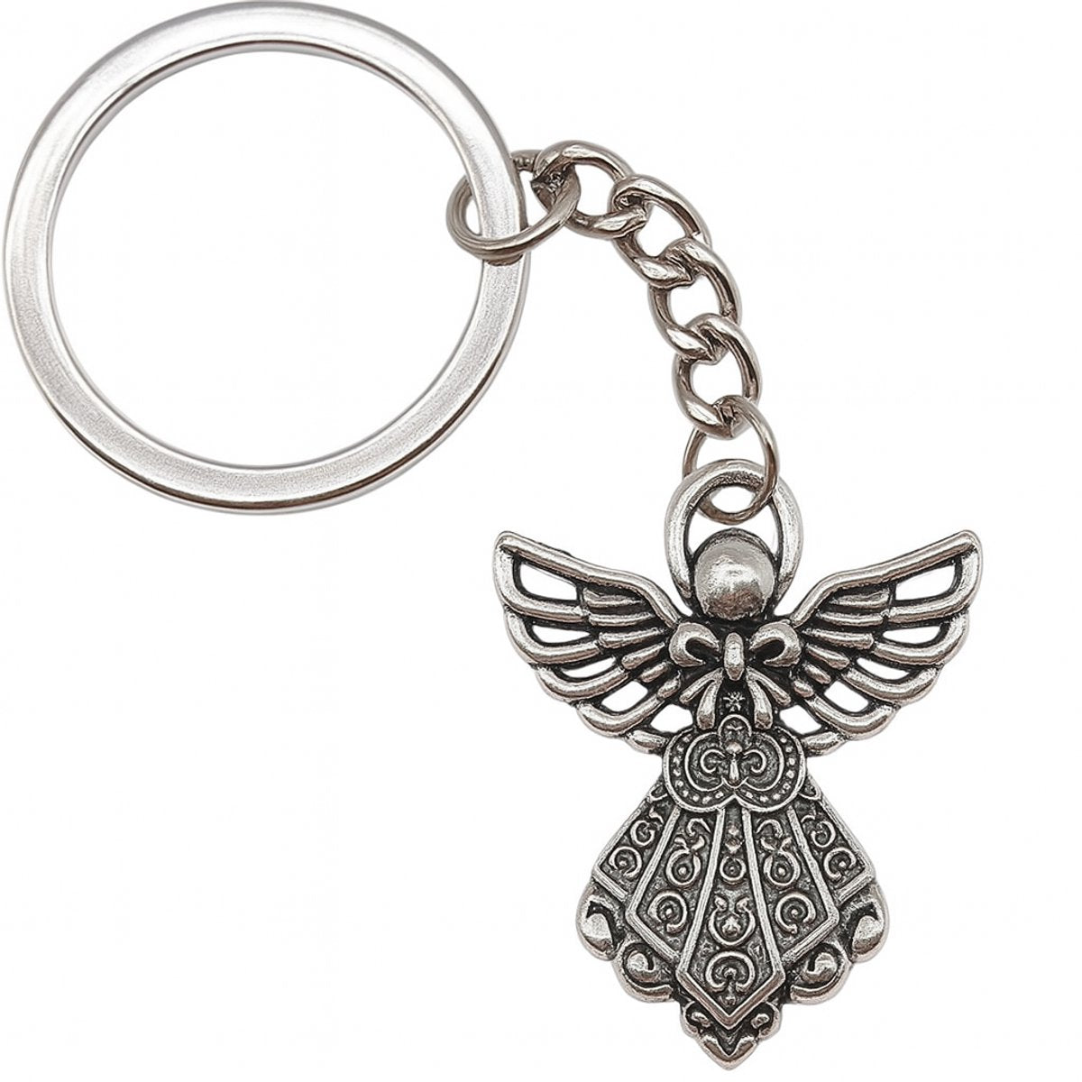 Keychain Guardian Angel | Lucky Keychain | Key Holder | Silver