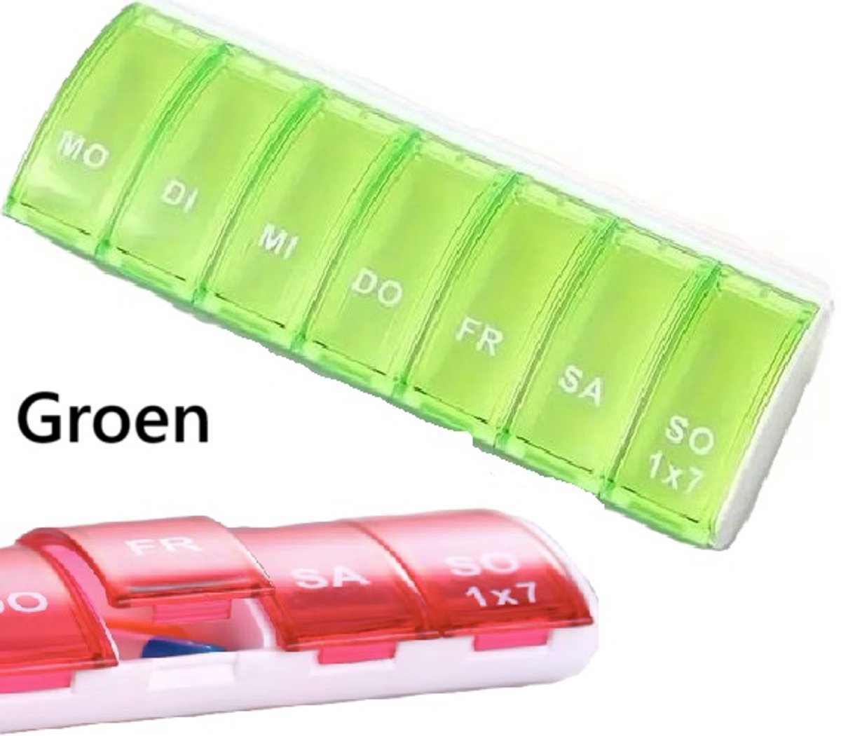 Pill Box | Pill Box | Medicine Box | Pill Box | 7 Days | 1 Week | Monday to Sunday | Green