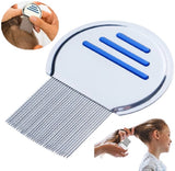 Lice Comb for Child & Pet | Lice Brush | Flea Comb | Nits Comb | Dust Comb | Lice Remover | Stainless Steel | Blue