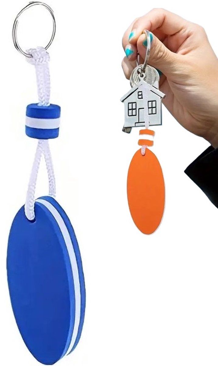 Floating Keychain | EVA Foam | For Large Keyring | Foam | Bumper | Key Float | Oval | Blue