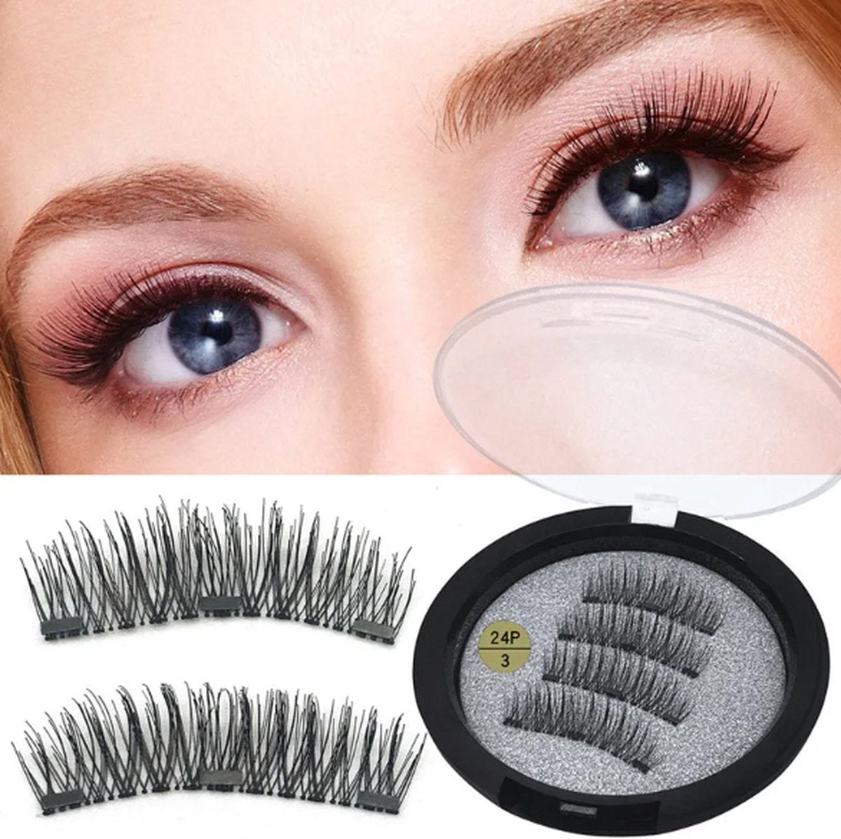 Magnetic False Eyelashes | Magnetic Eyelashes | 3D Eyelash Extensions | Fake Lashes | Glue-Free | False Eyelash Set | 2 pairs