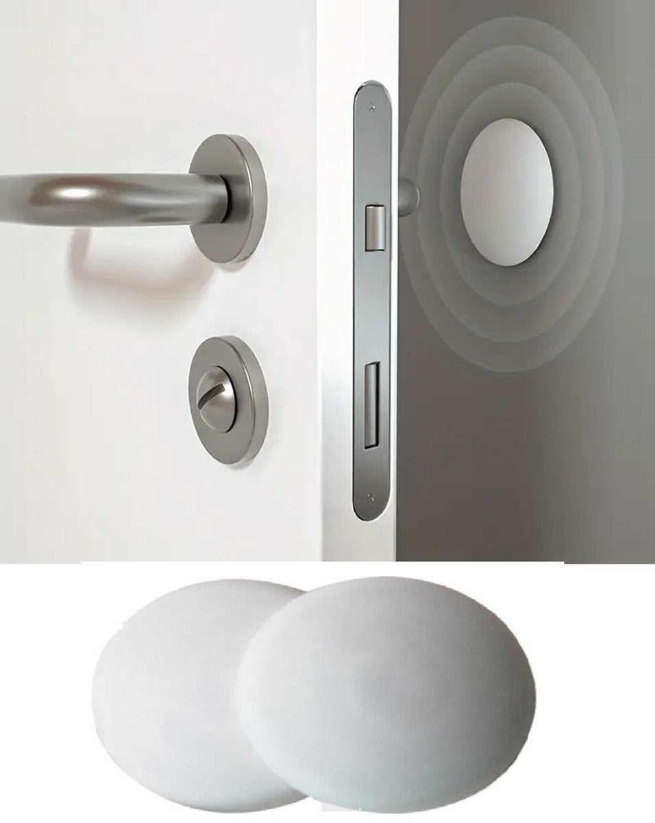 Door Stoppers | Self-Adhesive Door Protectors | Door Protection | Silicone | Transparent | Washable | White | 2 Pieces
