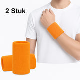 Wristband Set | Sweatband | Sweatbands | Wrist | Sports Bands | 2 Piece | Orange