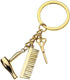 Hairdresser Keychain | Key Holder | Cutting Set Keychain | Scissors, Comb & Hairdryer Keychain | Gold