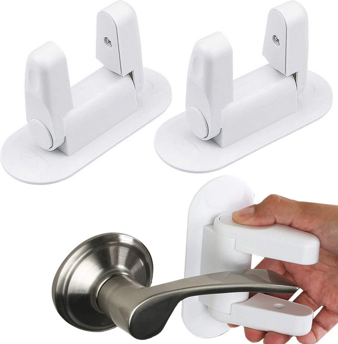 Door Handle Security for Children | Door Handle Lock | Child Safety Lock | Child Lock for Doors | Baby Door Handle Security | Set of 2