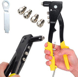 Rivet gun - Blind riveting tool - Pop rivet gun - with 4 tips for 2.4 mm, 3.2 mm, 4.0 mm, and 4.8 mm