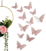 3D Wall Decoration Butterflies 12 Pieces | Wall Decoration | Wall Butterflies | Butterfly Wall Stickers | Rose Gold