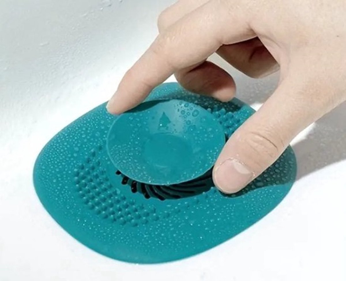 2x Luxury Shower Drain | Drain Plug | Drain | Shower Tray | Hair Stopper | Silicone | Blue