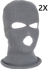 2x Facemask I Sports hat I Three-hole hat I Ski hat I Bivouac I Balaclava I One Size I Gray