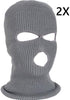 2x Facemask I Sports hat I Three-hole hat I Ski hat I Bivouac I Balaclava I One Size I Gray