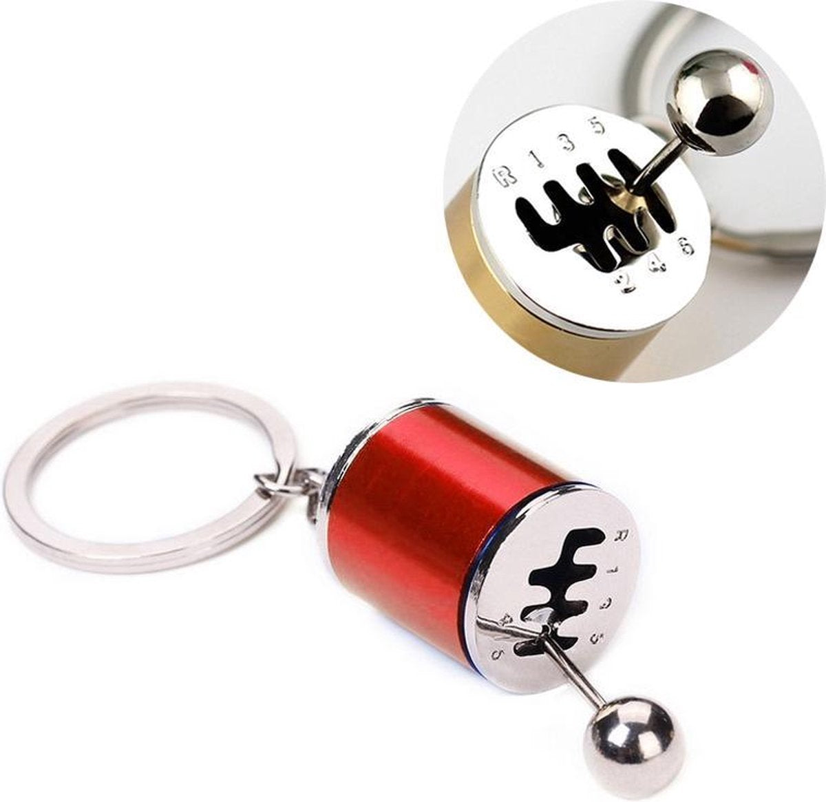 Six-speed manual gear lever Keychain (red)