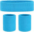 3-Piece Set of Headband & 2x Wristband Set | Sweatband | Sweatbands | Head and Wrist | Sports Bands | Light Blue