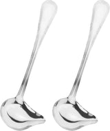 2-piece gravy spoon, small spoon with spout, 18/10 stainless steel, sauce ladle for scooping gravy and sauces, 7.87 inches