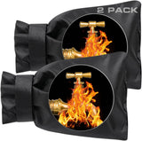 Kitchen faucet outdoor faucet covers for protection against frost in winter - 2-pack, thickened insulated pipe covers for outdoors, indispensable reusable waterproof faucet covers for garden maintenance, 15×20 cm, black