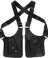 Shoulder bag with shoulder strap - leather shoulder pads - concealed leather wallet under the arm - adjustable pickpocket - accessories with double pockets, unisex leather protection