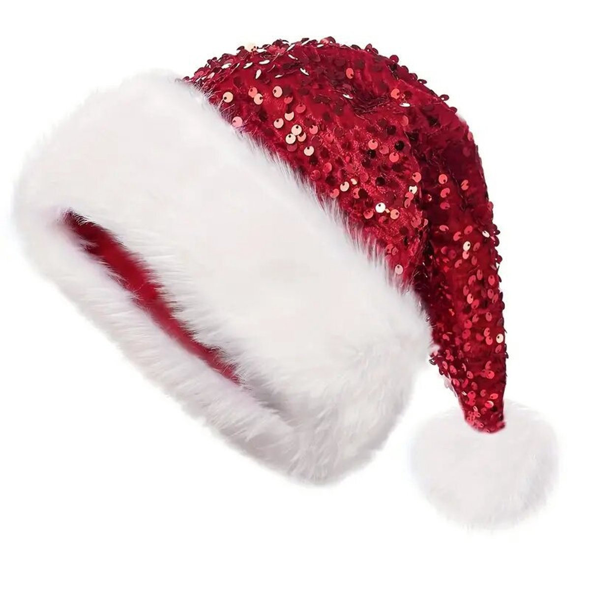 Santa Hat for Adults - Plush Santa Hat - Velvet Headwear - Lined and Dustproof