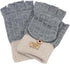 Stylish fingerless winter gloves for women - with finger protectors - plain unisex warm student gloves
