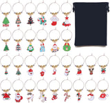 Christmas Wine Glass Charms 30-piece – Identification, holiday theme, drink markers