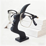 Glasses Stand - Glasses Holder - Decorative Glasses Stand and Desk Organizer - Unique Glasses Display Rack - For home, office, and bedroom, nice gift for glasses enthusiasts (black)
