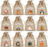 12 jute Christmas gift bags with drawstring - reusable linen bags - for holidays, birthdays, and New Year&