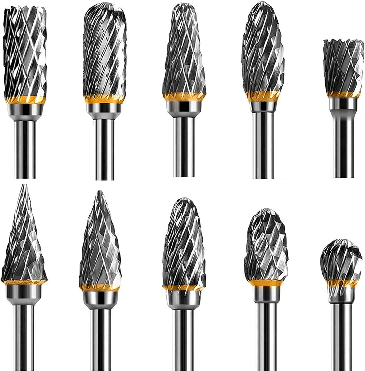 Double-sided carbide rotary cutter - Carbide rotary cutter set - 1/8" shank cutters, drill bits, DIY woodworking, engraving, metal polishing, engraving and drilling