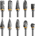 Double-sided carbide rotary cutter - Carbide rotary cutter set - 1/8" shank cutters, drill bits, DIY woodworking, engraving, metal polishing, engraving and drilling