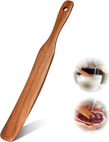 Slim wooden Spurtle - Sourdough spatula for baking and cooking - Smooth wooden finish - 28 cm Spurtle spoon for starter, flour and mixing - Natural wooden Spurtle spatula