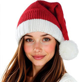 Knitted Santa hat - Washable and colorfast - Soft, warm, long - Decorative Santa hat