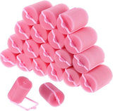 Large Curling Iron Set - Curling Irons-Curly Hair Products-Heat-Free Curling Iron-Curling Brush-18-Piece Sponge Curling Iron - Large Soft Foam Curling Iron - Curling Iron for Women (Pink, 4 x 7 cm)