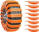 Snow Chain - Anti-slip for Car Tires - 8-pack - Reusable anti-slip cable ties - 88 x 4 cm - Adjustable tire chains - Suitable for cars, trucks, etc. - Universal snow chains - Anti-slip chains