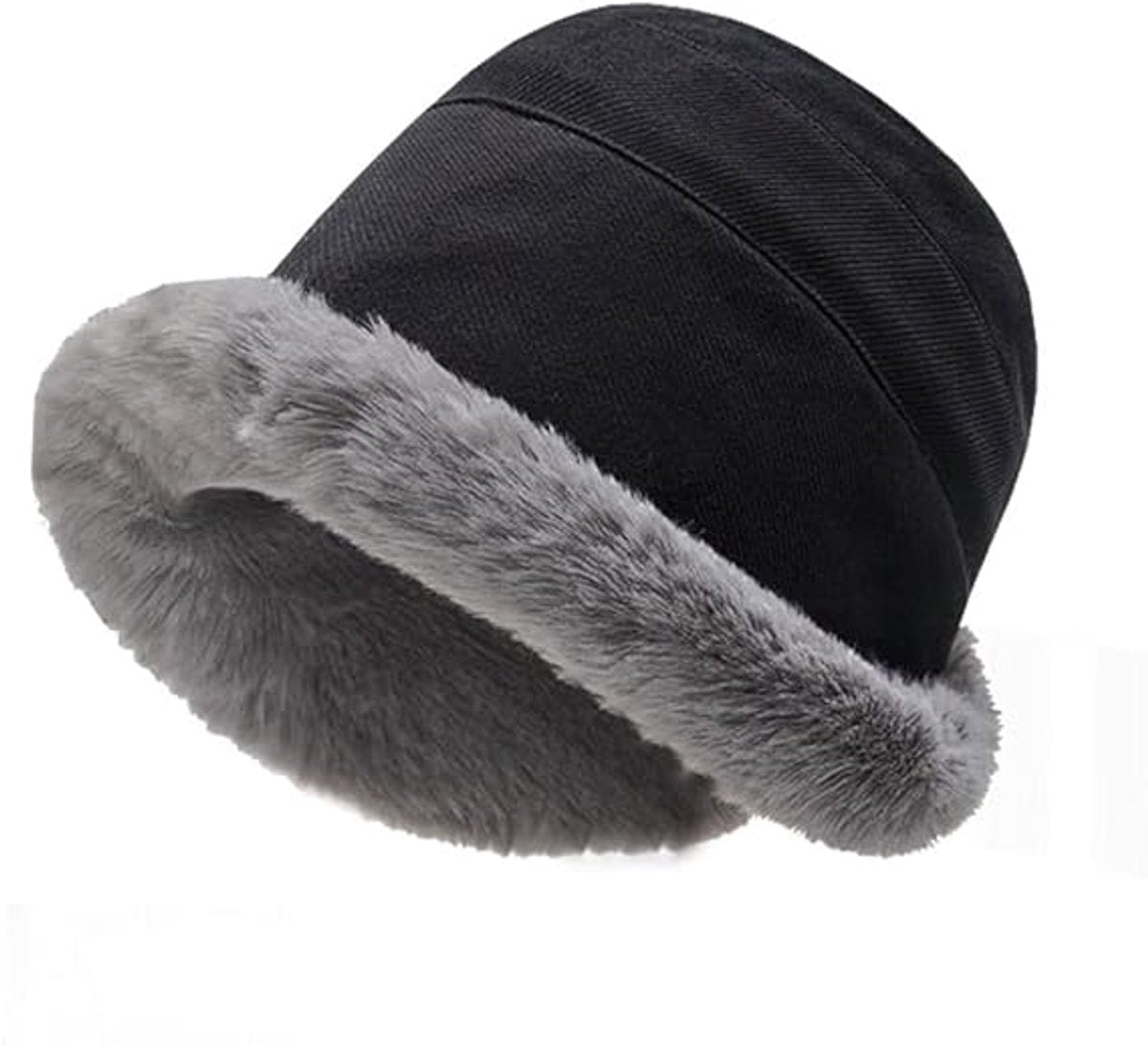 Women's Winter Hat - hat - Cold weather - Extreme warmth and wind protection - Fleece-lined interior - Wide brim design - Thick insulated material for snow-black