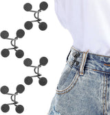 Waistband reinforcement clip - Set of 4 pieces - Adjustable belt buckle without rivets - Jeans button pin - Detachable waist buckle - Jeans waistband reinforcer - Trouser reinforcement button