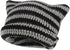 Fairy-like retro knitted hat, cat hat, striped loose crochet hat, warm knitted alternative headwear accessory for winter.