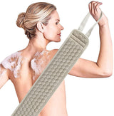 Loofah Back Sponge Scrubber - Exfoliating Shower Towel - Scrub Brush Shower Brush - Bath Brush Massage Brush - Scrub Massage Shower & Bath Body Brush - White - 80cm