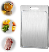 Kitchen cutting board - New grooved cutting board - Double-sided cutting board - Suitable for cutting meat, fruit, and vegetables (25.8 x 15 cm)