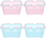4 Pieces Mini Shopping Basket Toys - Plastic with Handle - For Children Pretend Play