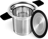 Stainless steel tea infuser - Fine strainer - Heat-resistant handle - For loose tea in teapots and mugs