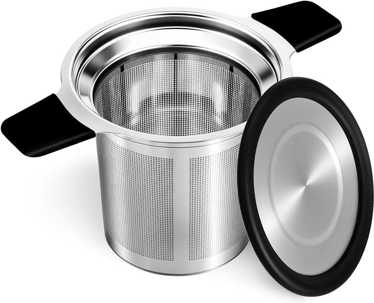 Stainless steel tea infuser - Fine strainer - Heat-resistant handle - For loose tea in teapots and mugs