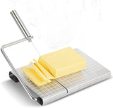 Cheese Slicer with Measuring Scale - 6 Interchangeable Blades - Precision Cutting - Dishwasher Safe - Cheese Lovers & Home Use