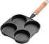 Four-pan 18 cm - Cast Iron - Natural Non-Stick Coating - For Eggs & Hamburgers
