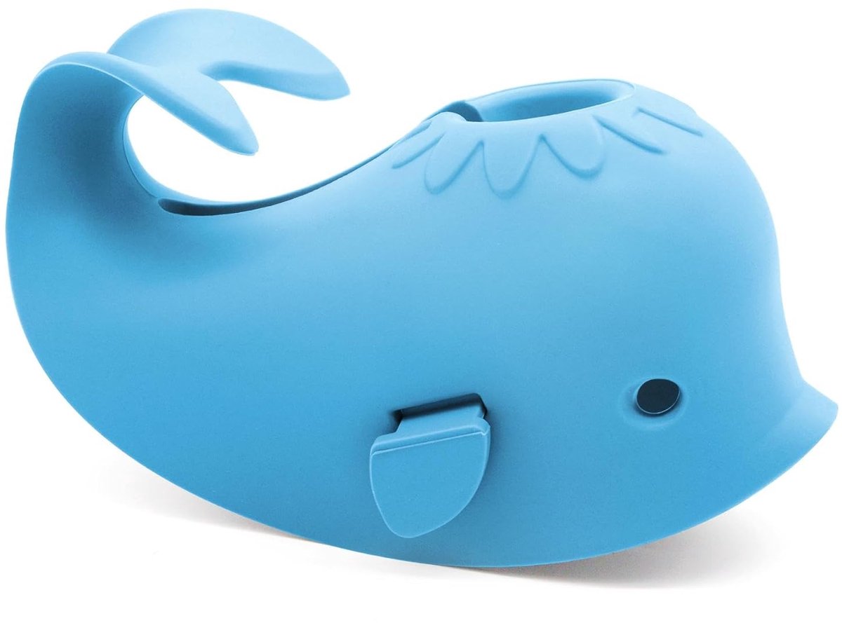 Bath Faucet Cover - Soft silicone safety protector for children, toddlers, and babies - Cute whale design, nice bath gift for children - blue