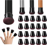 Chair Leg Caps - Chair Leg Protectors - 17-22mm - with Anti-Scratch Felt - Chair Leg Protectors - Floor Protection - Chair Leg Covers - 24 Pieces - Black - Round