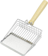 Stainless Steel Cat Litter Scoop with Wooden Handle - Two-in-One Function - Standard Included