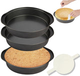 Set of 1 20 cm round baking pan - non-stick carbon steel baking pans with 50 baking paper, dishwasher safe, durable for layer cakes, birthday and Christmas pastries
