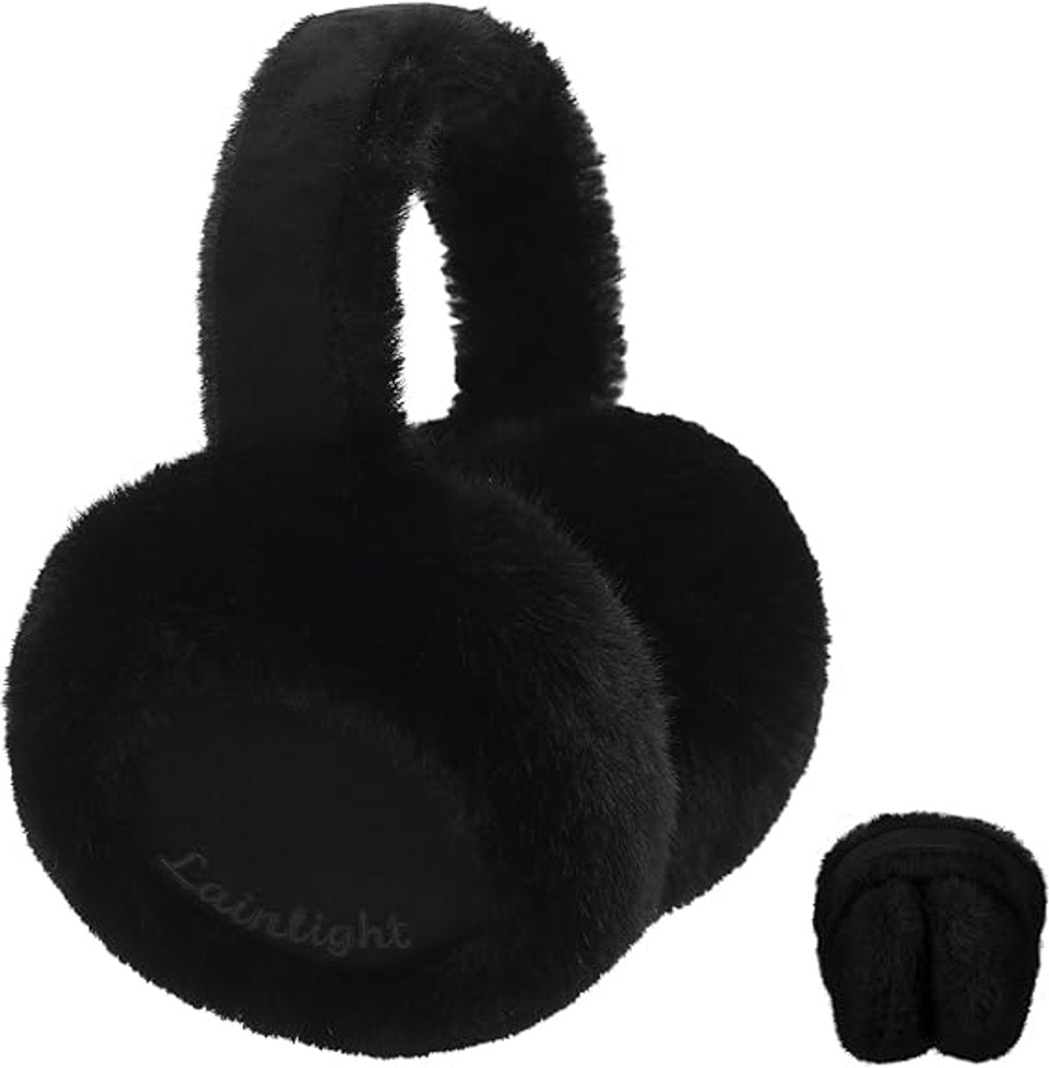 Warm earmuffs - Foldable, cute plush earmuffs - Soft and skin-friendly - Stylish and versatile - Protect your ears from the cold - black