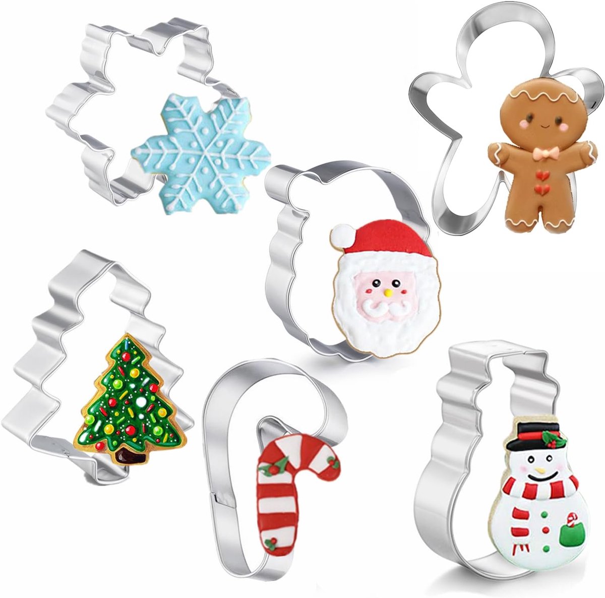 Cookie Cutters - Cookie Molds - 6 Molds for Cookies - Christmas Cookies - Christmas Cookie Cutters - For Gingerbread and Cookies During the Holidays